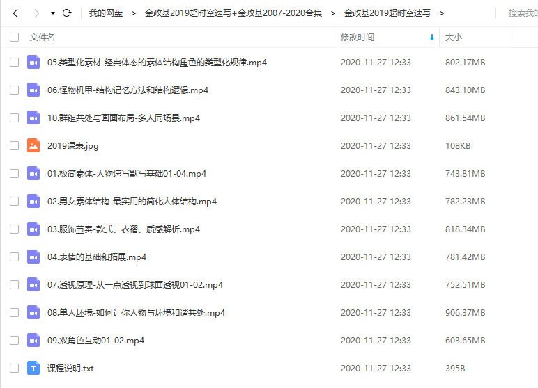 金政基2019超时空速写+金政基2007-2020速写手稿线稿合集图片+PDF+视频