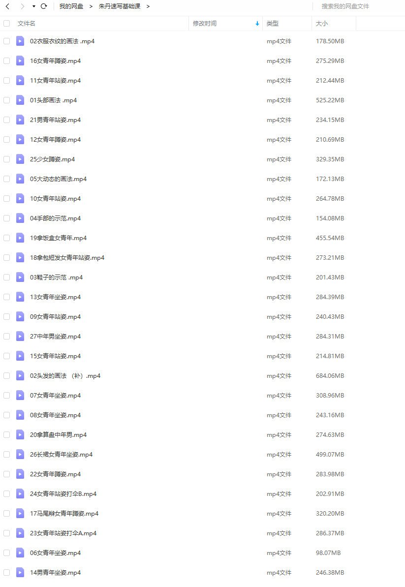 朱丹速写基础课【画质一般】