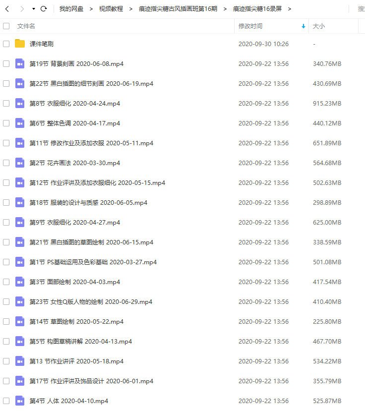 痕迹指尖糖古风插画课第16期2020年新课