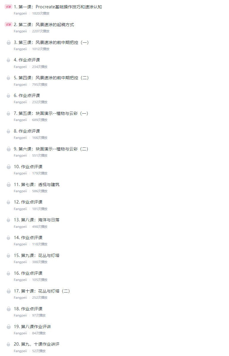 Fangpeii夏日速涂2021年8月iPad插画课【画质还行有课件】  第4张