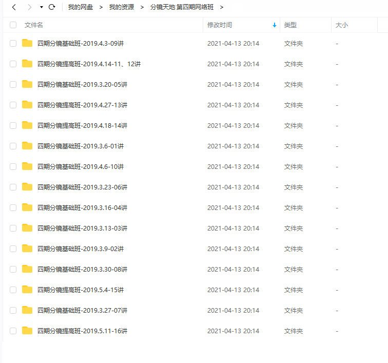 分镜天地第四期网络班2019【画质高清】