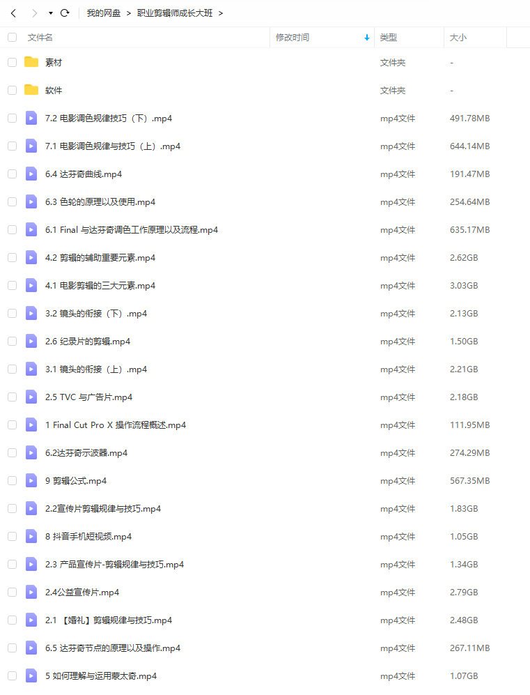 职业剪辑师-成长大班