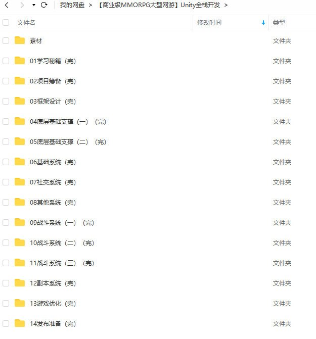 商业级MMORPG大型网游Unity全栈开发视频教程