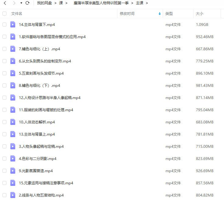 塵蒲 定向风格半厚涂美型人物特训班第一季