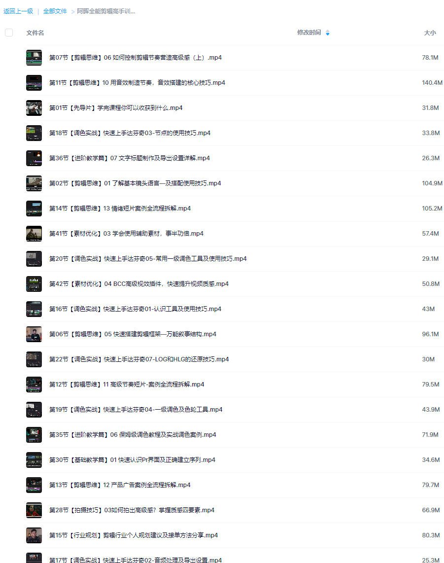 阿晖全能剪辑成长必修课