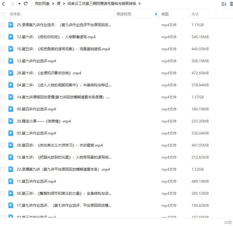 纸舍云工坊第三期(阿梗速写基础与插画转换春季课)