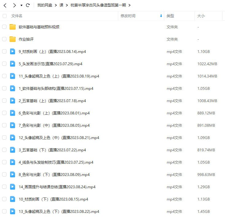 枕宴半厚涂古风头像造型班第1期2023