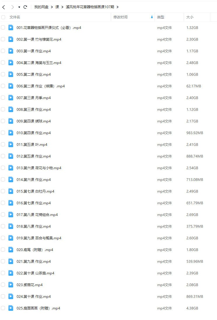 溪风桃年花草器物插画课107期