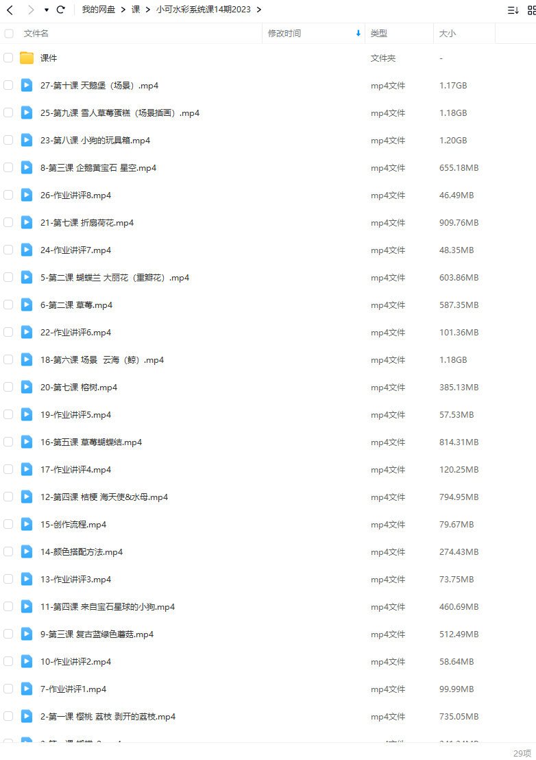 小可水彩系统班第14期
