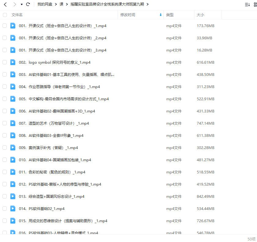 摇醒实验室 品牌设计全栈系统课大师班第9期