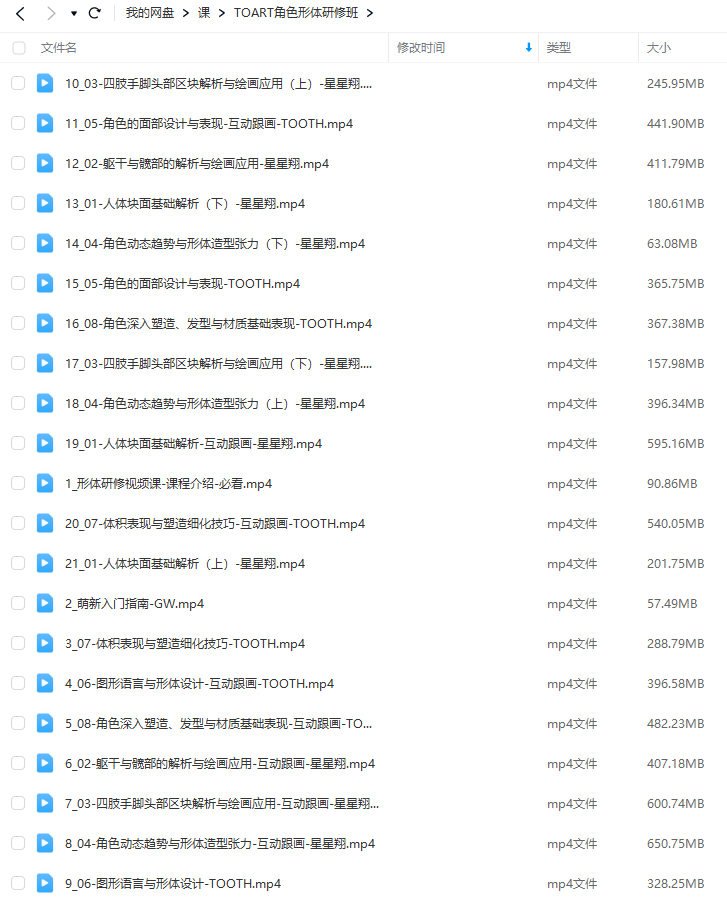 TOART角色形体研修班